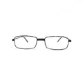 Armação de óculos retangular preta com lentes transparentes, design moderno para uso diário